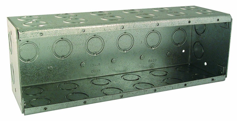صندوق بناء غير قابل للتجميع RACO 965 بعمق 3-1/2 بوصة وسعة 134.8 بوصة مكعبة 6-عصابة، رمادي